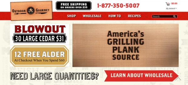 Outdoor Gourmet web banner mockup